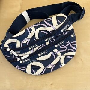 LeSportsac Hope Ribbons NWOT Navy and White Patterned Belt Bag